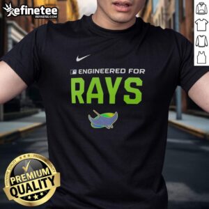 Premium Engineered Tampa Bay Rays MLB logo t-shirt featuring bold team colors and stylish design for fans.