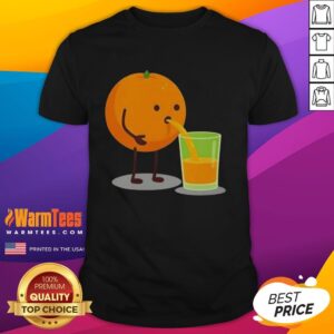 Hot Orange Juice Character Squeezed T-Shirt featuring a vibrant orange juice graphic with fun, playful design elements.