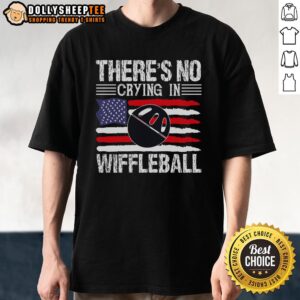 Funny 'There's No Crying in Wiffleball' Player T-Shirt featuring a playful design perfect for wiffleball enthusiasts.
