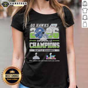 Awesome Seattle Seahawks Super Bowl LX And Xlviii Champions Go Hawks 2026 T-Shirt - Image 3