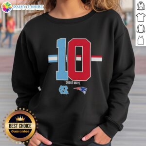 Official Drake Maye New England Patriots x North Carolina Tar Heels logo sweatshirt showcasing team pride and style.