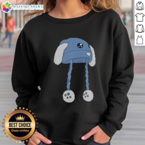 Cute pretty blue bunny hat sweatshirt featuring an adorable bunny design, perfect for cozy casual wear.