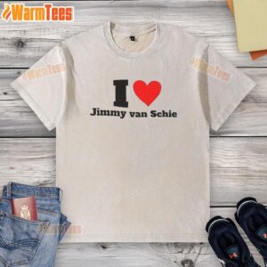 Alt Text: Good I Love Jimmy Van Schie washed t-shirt in soft cotton, featuring a trendy graphic and relaxed fit for casual style.