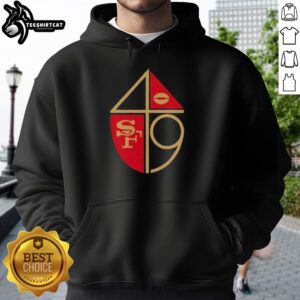 Original San Francisco 49ers Football 1965 Retro Logo Hoodie featuring classic design and vibrant team colors.