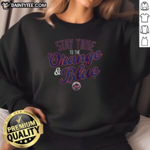 Top New York Mets sweatshirt in orange and blue, showcasing team spirit and style for fans.
