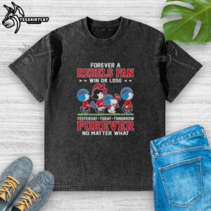 Alt Text: Peanuts Snoopy and Friends Forever Ole Miss Rebels fan t-shirt, perfect for win or lose, showcasing team spirit.