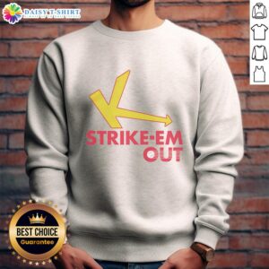 Cozy Top Strike Em Out Sweatshirt in soft fabric, perfect for casual wear and showcasing your sporty style.