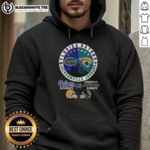 Hot Florida Gator and Jacksonville Jaguars logo mashup hoodie design for sports fans and fashion enthusiasts.
