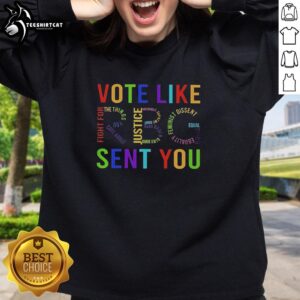 Premium Vote Like RBG Sweatshirt featuring a stylish design, perfect for activists and fans of Ruth Bader Ginsburg.