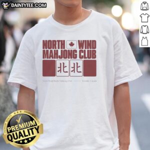 Good North Wind Mahjong Club T-Shirt featuring a stylish design, perfect for enthusiasts in Toronto, Canada.