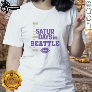 Premium Saturdays in Seattle football fan ladies tee featuring vibrant design and comfortable fit for game day style.