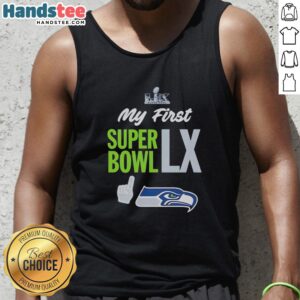 Original Seahawks Super Bowl LX tank top featuring vibrant team colors and logo, perfect for game day attire.