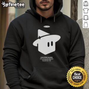 Official Magic Block Execution Season State Scales With Precision Hoodie in black, featuring unique graphic design.