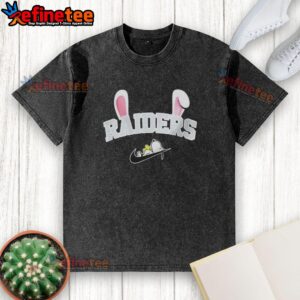 Nice Las Vegas Raiders x Snoopy Happy Easter washed t-shirt featuring playful graphics and vibrant colors.