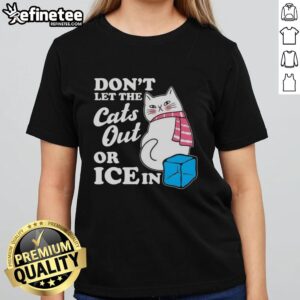 Pretty 'Don't Let The Cats Out or ICE In' Anti-ICE Ladies Tee featuring a stylish design and vibrant colors.