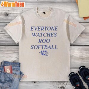 Official Everyone Watches Roo Softball Weatherford Kangaroos washed t-shirt featuring vibrant team colors and logo.
