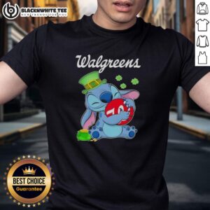 Original Stitch St. Patrick's Day T-Shirt featuring Walgreens logo, perfect for festive celebrations and casual wear.