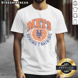 Alt Text: Hot New York Mets Spring Training Grapefruit T-Shirt featuring vibrant team colors and logo for baseball fans.