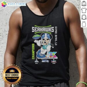 Nice Mickey Mouse X Seattle Seahawks Super Bowl LX Champions 2026 graphic tank top featuring vibrant design.