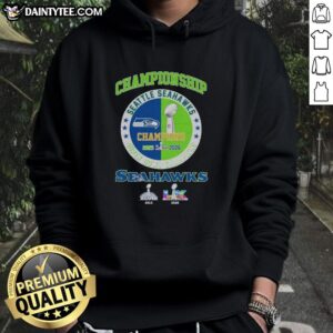 Awesome Seattle Seahawks Super Bowl LX Championship hoodie featuring team colors and logo, perfect for fans.