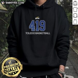 Hot Toledo Rockets 419 Toledo Basketball Hoodie featuring team colors and logo, perfect for fans supporting the Rockets.
