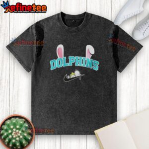 Nice Miami Dolphins X Snoopy Happy Easter washed t-shirt featuring vibrant graphics for fans celebrating Easter.