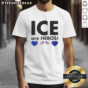 Good Ice Are Heroes Flag T-Shirt featuring a vibrant design with a flag motif, perfect for ice hockey fans and supporters.