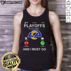 Original Los Angeles Rams Playoffs tank top featuring bold team graphics, perfect for game day attire.