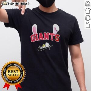 Pretty New York Giants X Snoopy Happy Easter T-Shirt featuring vibrant colors and playful design for fans celebrating Easter.