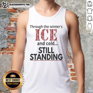 Hot streets of Minneapolis in winter, showcasing ice and cold with a stylish tank top on display against a snowy backdrop.