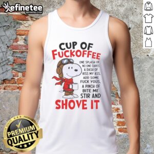 Funny Snoopy cup with humorous coffee quote, perfect for coffee lovers who appreciate a cheeky touch.