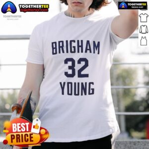 Nice Jimmer Fredette Brigham Young 32 T-Shirt showcasing Fredette's iconic number in BYU colors, perfect for fans.