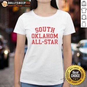 Good South Oklahoma All-Stars Letter Ladies Tee featuring vibrant design and comfortable fit for sports fans.