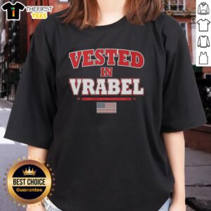 Official Vested in Vrabel flag ladies tee featuring vibrant design and comfortable fit for fans.
