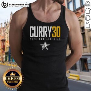 Steph Curry in a Golden State Warriors tank top for the 2026 NBA All-Star game, showcasing elite basketball style.