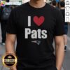 Nice New England Patriots I Heart Pats T-Shirt in blue with heart design, perfect for NFL fans and game day attire.