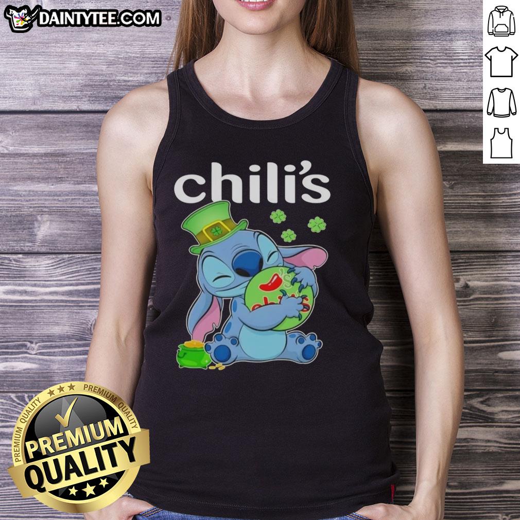 nice-stitch-hug-the-chilis-logo-happy-patricks-day-tank-top Happy St. Patrick's Day tank top featuring Nice Stitch Hug the Chilis logo, perfect for festive celebrations.