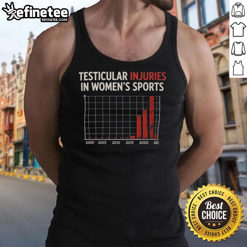 nice-testicular-injuries-in-womens-sports-funny-satire-tank-top Funny satire tank top featuring 'Nice Testicular Injuries in Women's Sports' design, perfect for humor fans and sports lovers.