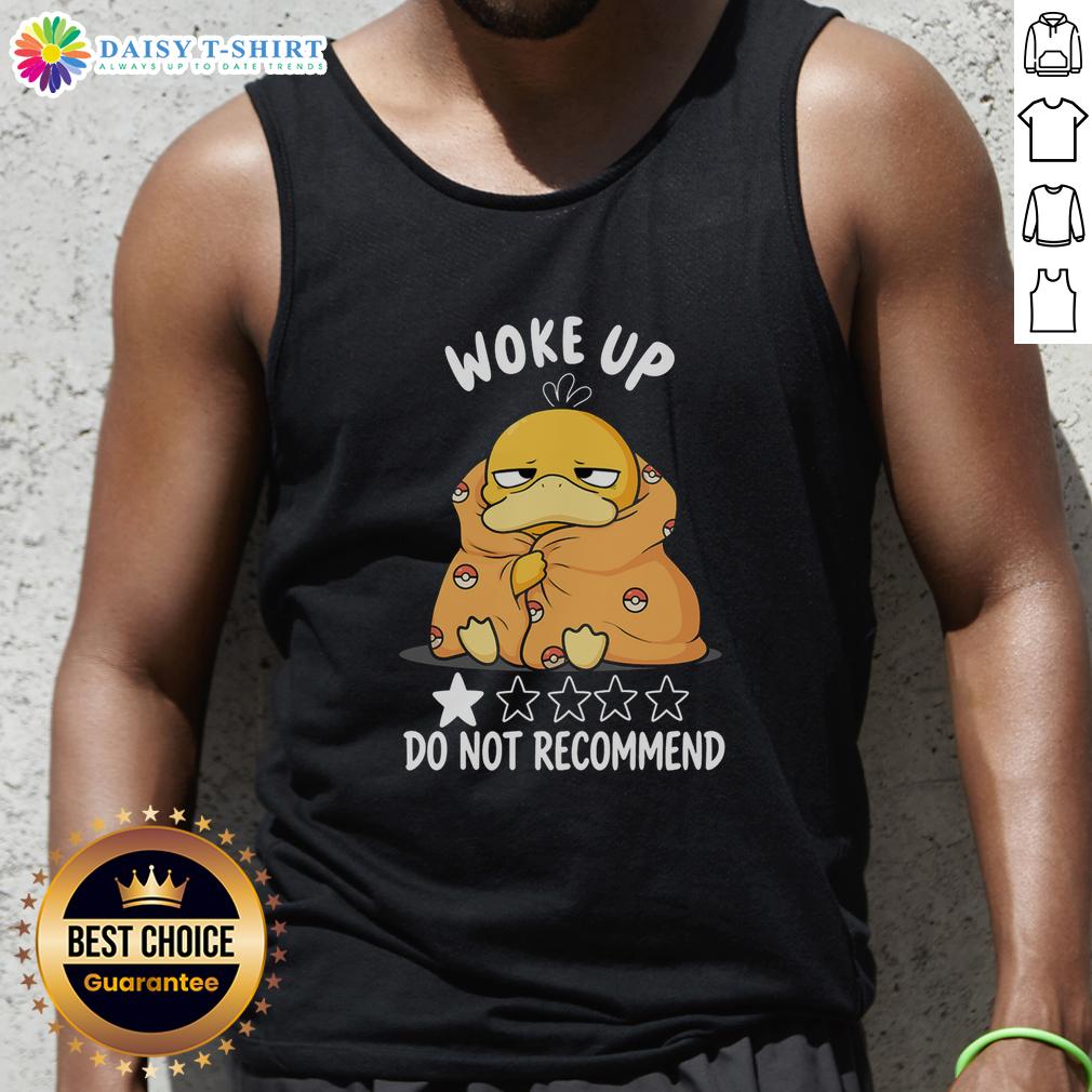 Nice Wake Up Do Not Recommend Psyduck Pokemon Tank Top Funny Psyduck Pokmon tank top with 'Nice Wake Up Do Not Recommend' design, perfect for casual summer wear.