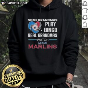Cozy hoodie featuring a diamond heart shape, perfect for Miami Marlins grandmas who love watching games and playing bingo.