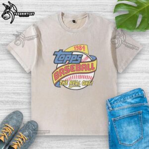 Stylish Premium Topps Baseball 1984 Raglan Washed T-Shirt featuring classic design and comfortable fit for fans.