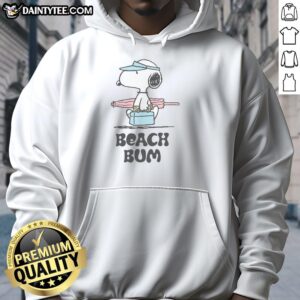 Alt Text: Cute Peanuts beach bum Snoopy hoodie featuring a playful design perfect for casual summer wear.