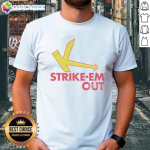 Top Strike-Em Out T-Shirt featuring a bold baseball graphic and stylish design for sports enthusiasts.