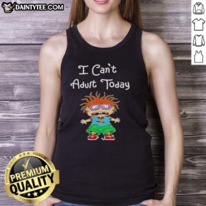 Good Chuckie Finster I Can't Adult Today Tank Top featuring a playful design inspired by the Rugrats character.