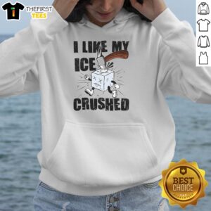 Person wearing a Good-I-Like-My-ICE-Crushed-Anti-ICE-Hoodie, showcasing a trendy design and vibrant colors.