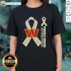 Alt Text: Good Washington Commanders Proudly Served Honor Courage Commitment Ladies Tee featuring team logo and vibrant design.