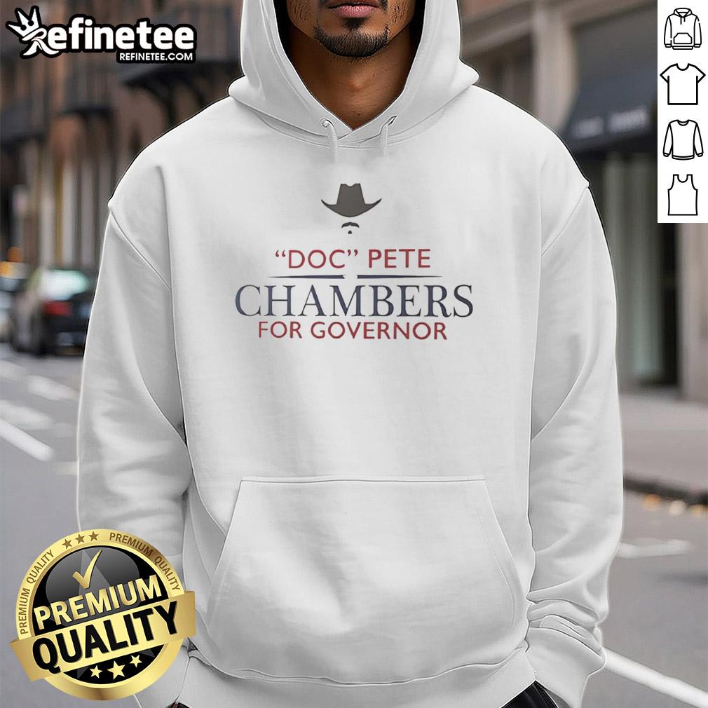 official-doc-pete-chambers-for-governor-logo-hoodie Alt Text: Official Doc Pete Chambers for Governor logo hoodie featuring a bold design and vibrant colors promoting his campaign.