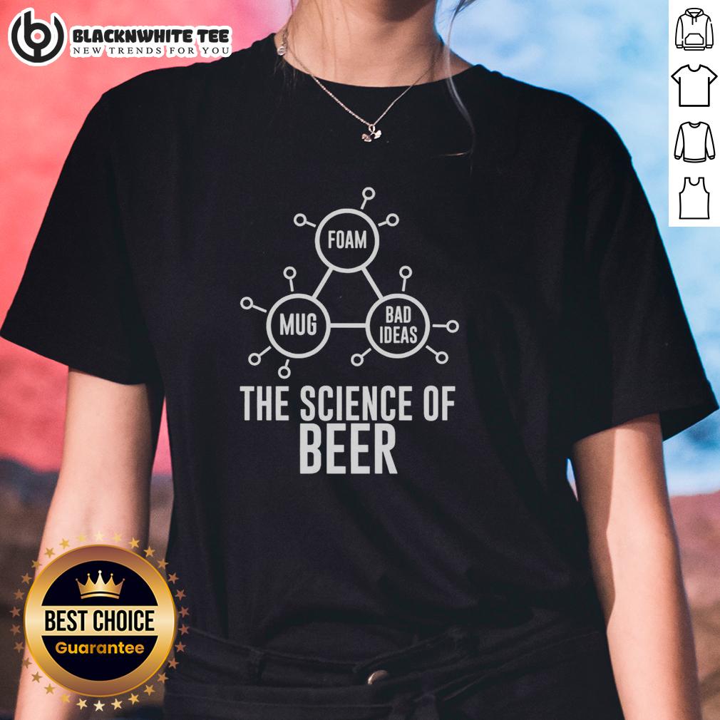 Official Foam Mug Bad Ideas The Science Of Beer Ladies Tee Official Foam Mug featuring 'Bad Ideas: The Science of Beer' design, perfect for beer enthusiasts and gift-giving.