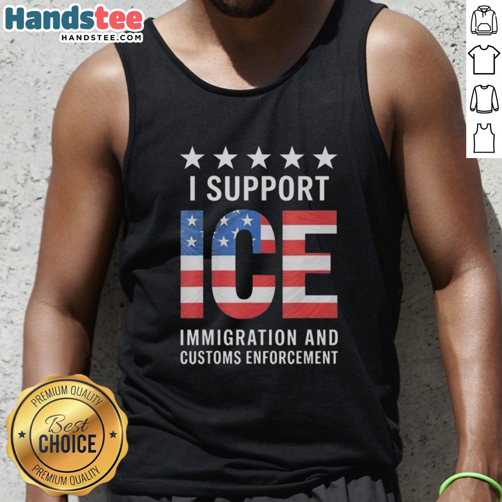official-i-support-ice-stand-with-ice-us-america-flag-patriotic-tank-top Patriotic tank top featuring 'I Support ICE' with the American flag design, perfect for supporters of immigration enforcement.