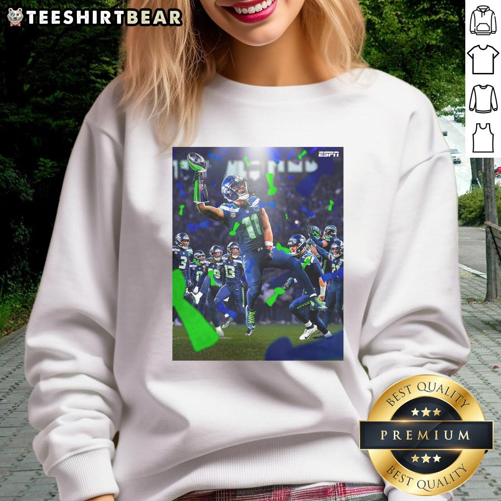 official-jaxon-smith-njigba-seattle-seahawks-super-bowl-lx-champions-2026-celebrate-victory-sweatshirt Jaxon Smith-Njigba Seattle Seahawks Super Bowl LX Champions 2026 sweatshirt celebrating victory in team colors.
